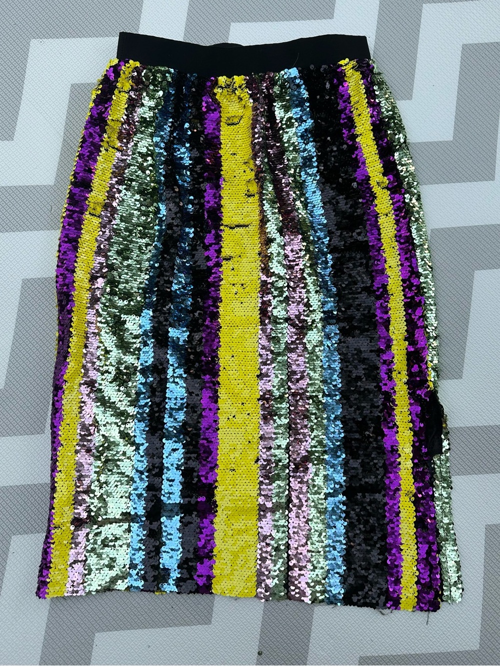 Sequin Stripe Pencil Skirt